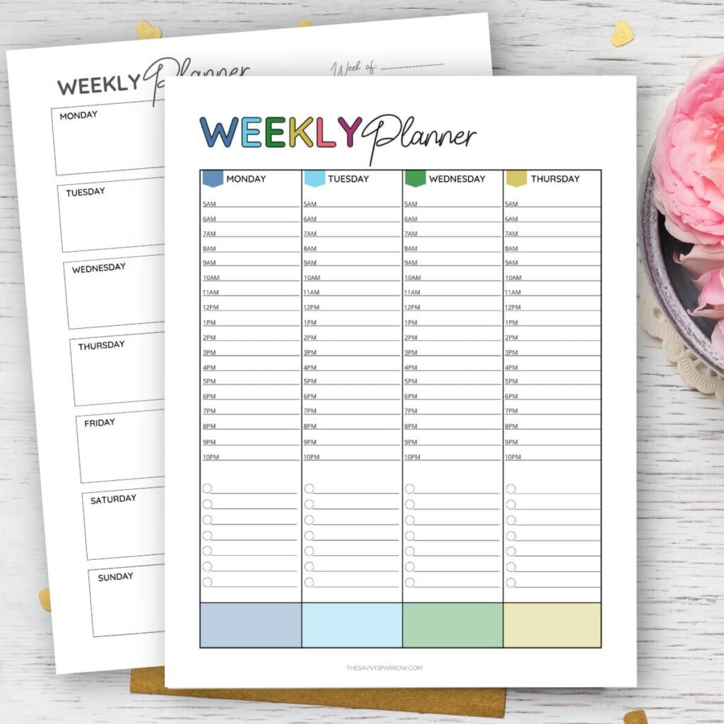 7 Free Printable Weekly Planner Templates To Get Organized for Pdf Free Happy Planner Printables
