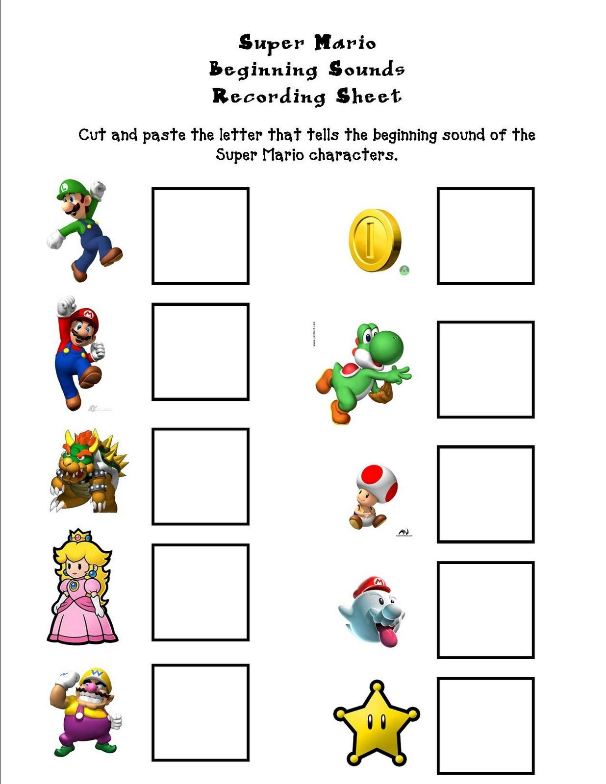 7 Super Mario Kindergarten Resources Ideas | Super Mario, Mario with Free Printable Mario Worksheets