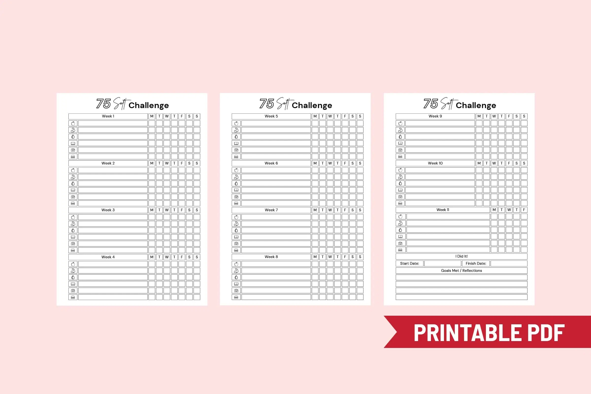 75 Day Soft Challenge Printable Free | Snapybiz intended for 75 Soft Challenge Checklist Printable Free