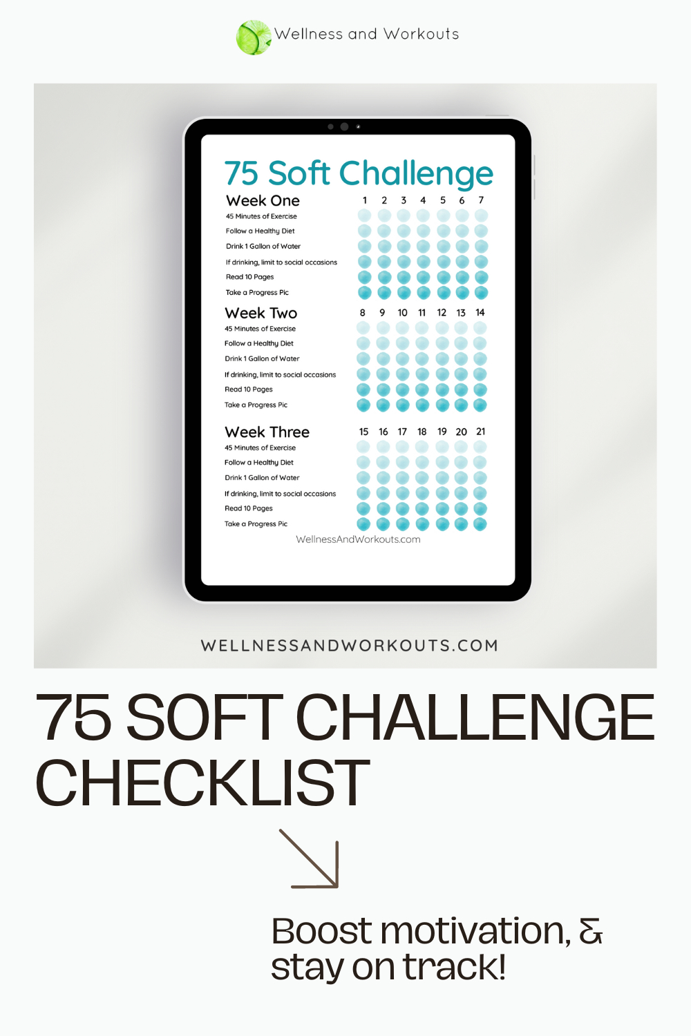 75 Soft Challenge Checklist in 75 Soft Challenge Checklist Printable Free