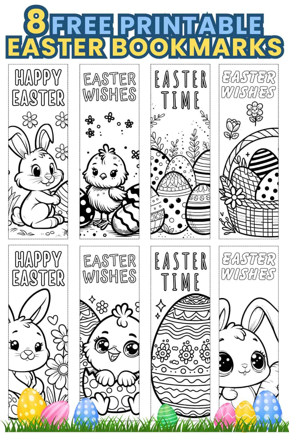 8 Free Printable Easter Bookmarks For Kids To Color throughout Free Printable Easter Bookmarks