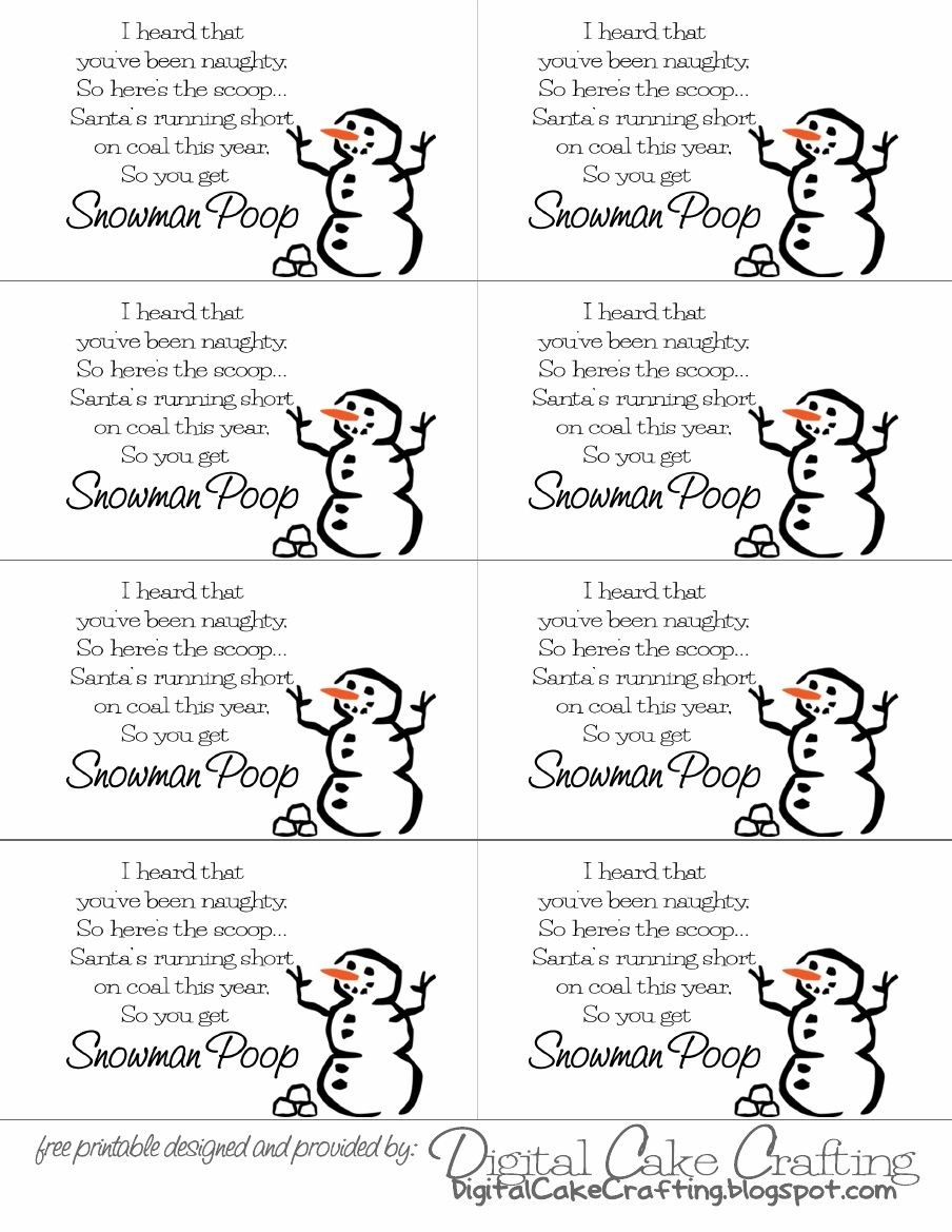 8 Ideer Om Etiketter | Julevitser, Utdanning, Morsomme Gaver throughout Snowman Poop Poem Free Printable
