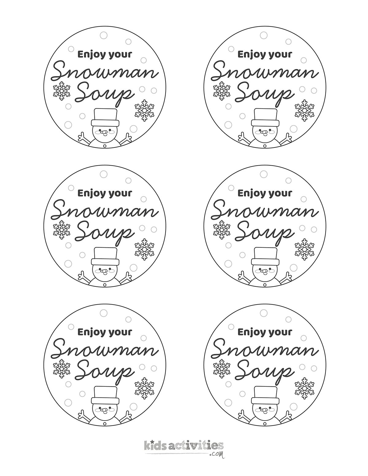 A Delightful Snowman Soup Gift With Free Printables Kids intended for Free Printable Snowman Soup