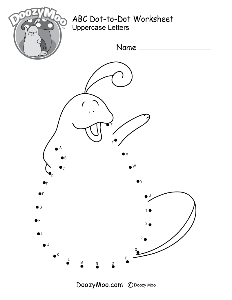 Abc Dot-To-Dot Worksheet (Free Printable) - Doozy Moo inside Free Alphabet Dot to Dot Printables