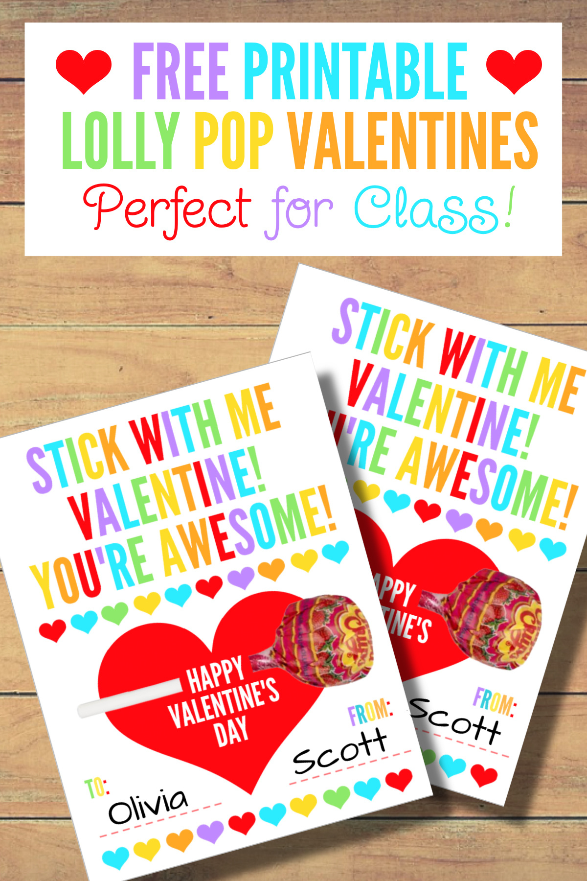 Adorable Free Printable Lollipop Classroom Valentines! 🍭 | Catch for Free Printable Lollipop Valentines