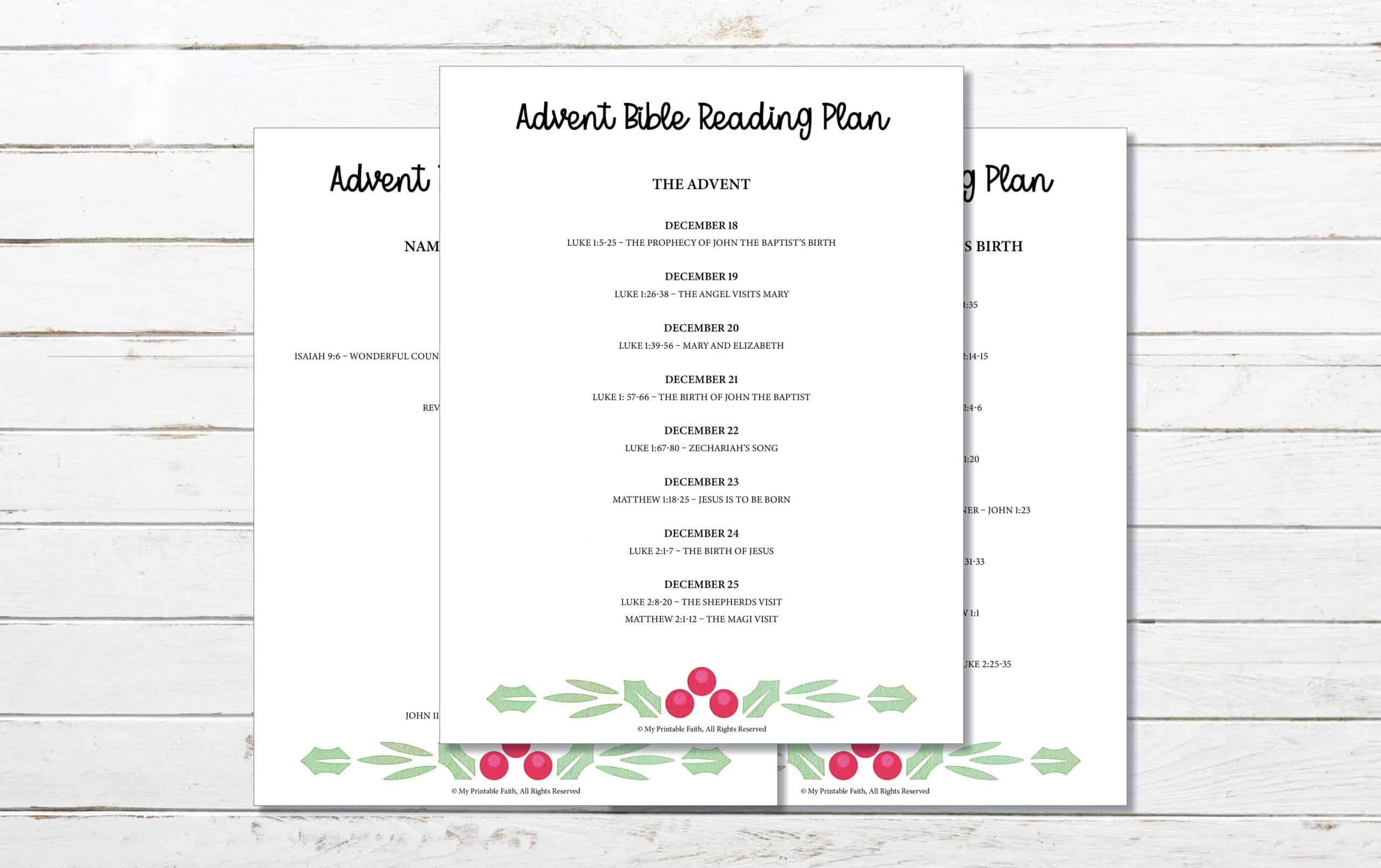 Advent Bible Reading Plan (With Printable) - My Printable Faith throughout Free Printable Advent Bible Study