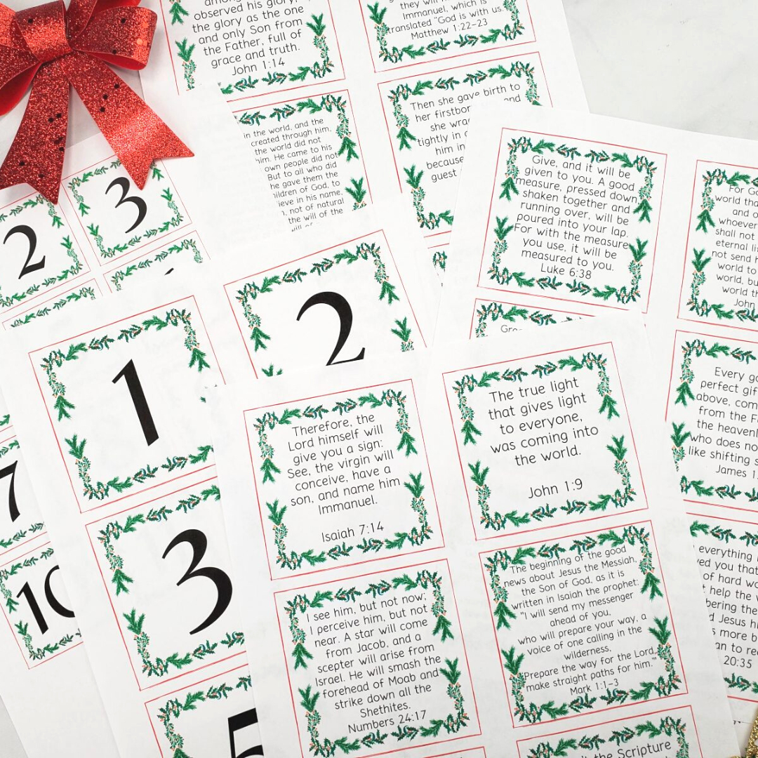 Advent Calendar Bible Verses (Free Printables!) - Leap Of Faith intended for Free Printable Advent Calendar Bible Verses