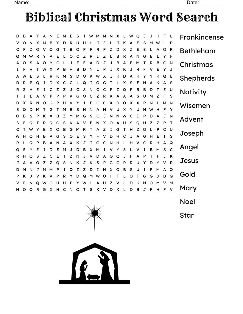 Advent Word Search - Wordmint with regard to Advent Word Search Free Printable