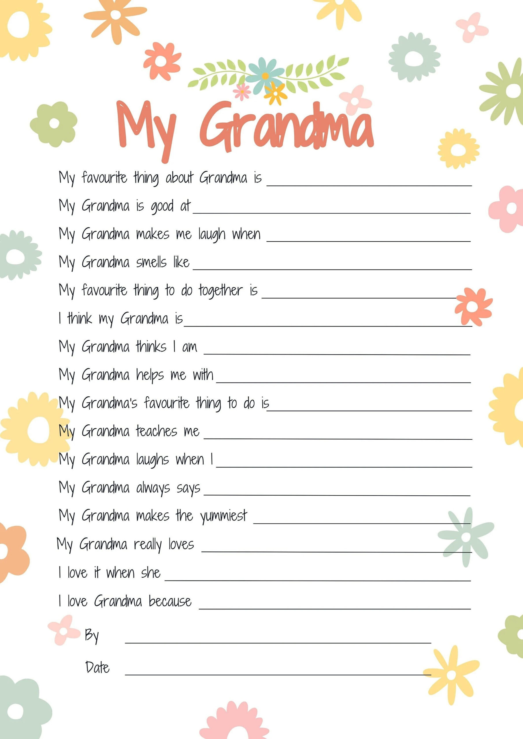 All About Grandma Free Printable - Printable Party Favors for Free Printable All About Grandma Printable