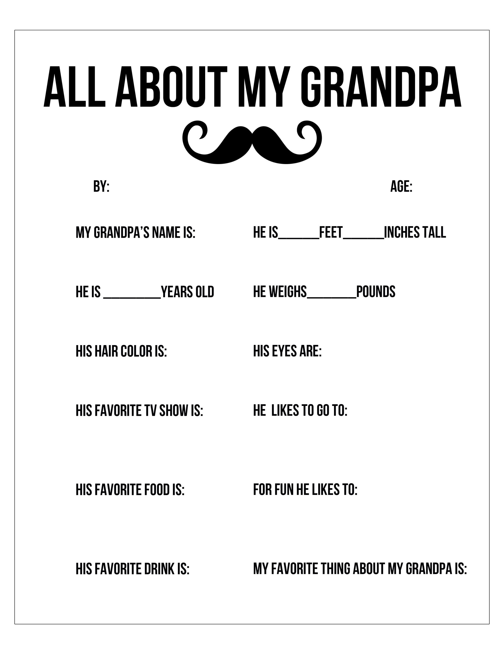 All About My Dad And Grandpa Free Printable - Free Pretty Things pertaining to All About My Grandpa Printable Free