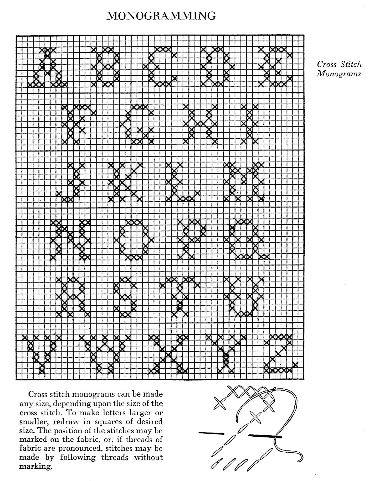 Alphabet In Cross Stitch Archives - Vintage Crafts And More for Cross Stitch Alphabet Patterns Free Printable