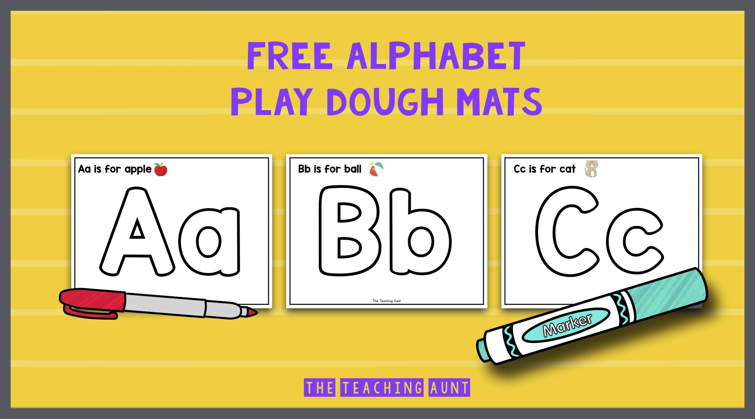 Alphabet Playdough Mats - The Teaching Aunt pertaining to Printable Alphabet Free Alphabet Playdough Mats