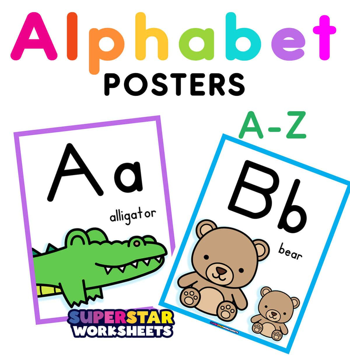 Alphabet Posters - Superstar Worksheets regarding Free Printable Alphabet Wall Posters
