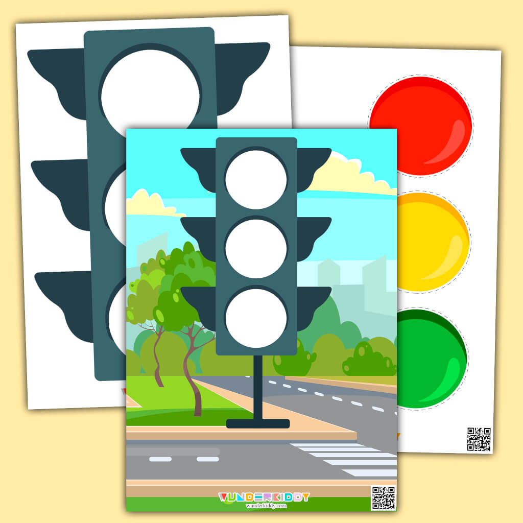 Ampel-Lernspiel Für Den Kindergarten Zum Ausdrucken inside Printable Traffic Light Worksheet