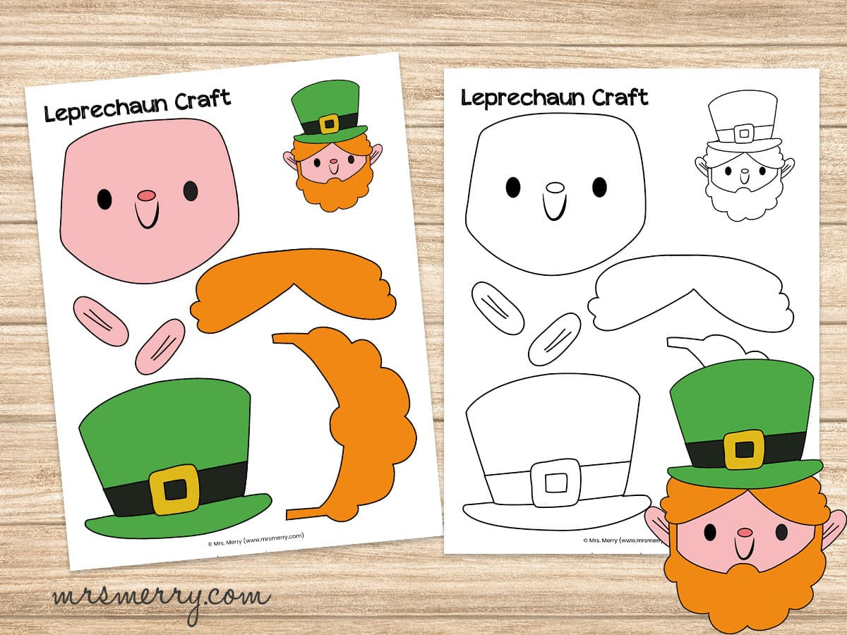 An Easy Leprechaun Craft For Kids | Mrs. Merry with Leprechaun Cut Out Printable