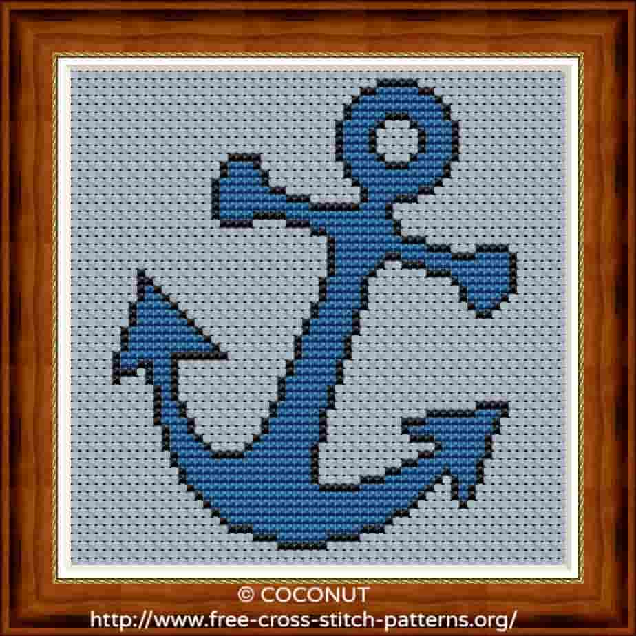 Anchor , Free And Easy Printable Cross Stitch Pattern | Free Cross regarding Printable Free Cross Stitch Patterns