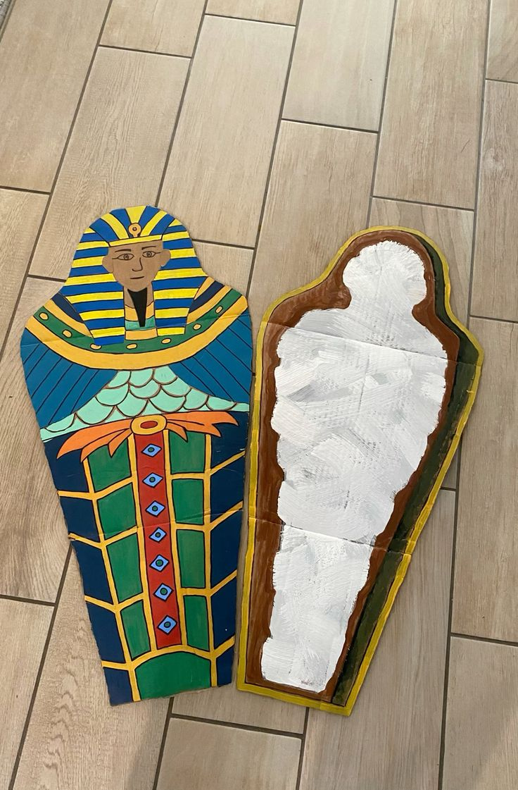 Ancient Egyptian Sarcophagus With Mummy From Cardboard throughout Sarcophagus Template Printable Free