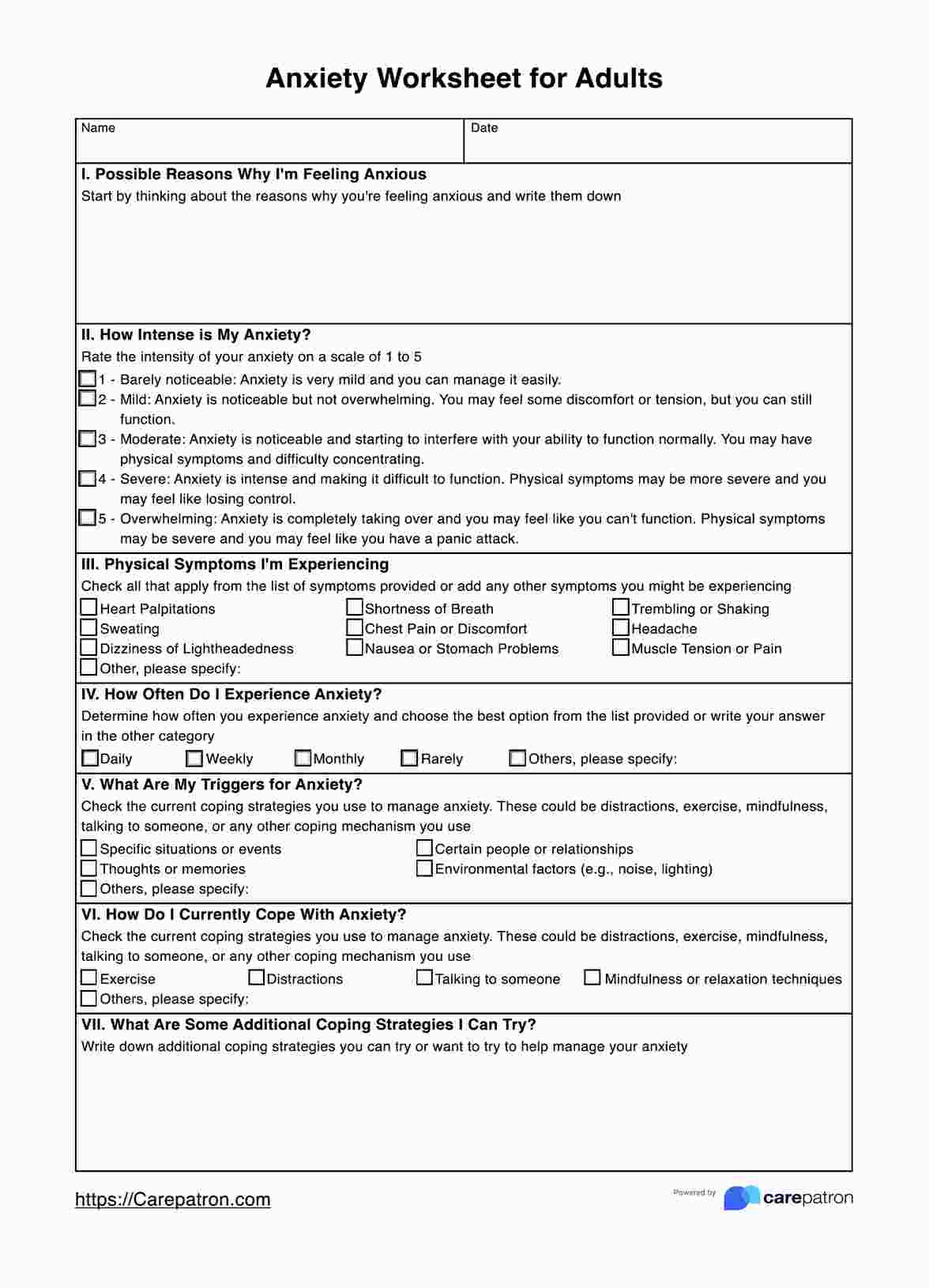 Anxiety Worksheets For Adults &amp;amp; Example | Free Pdf Download intended for Printable Worksheets For Adults