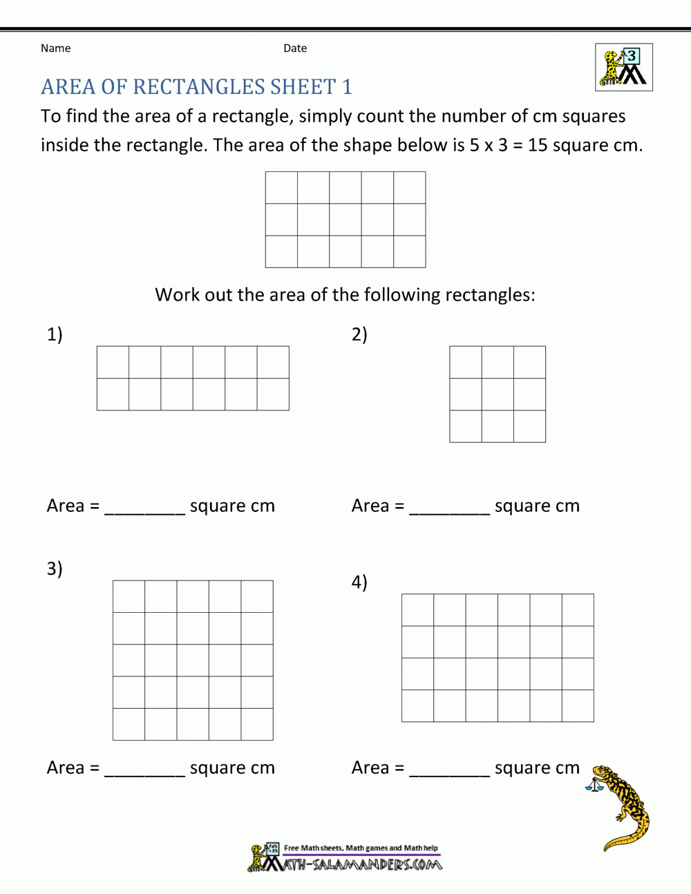 Area Of Rectangle Worksheets pertaining to Area Of Square Worksheets Printable