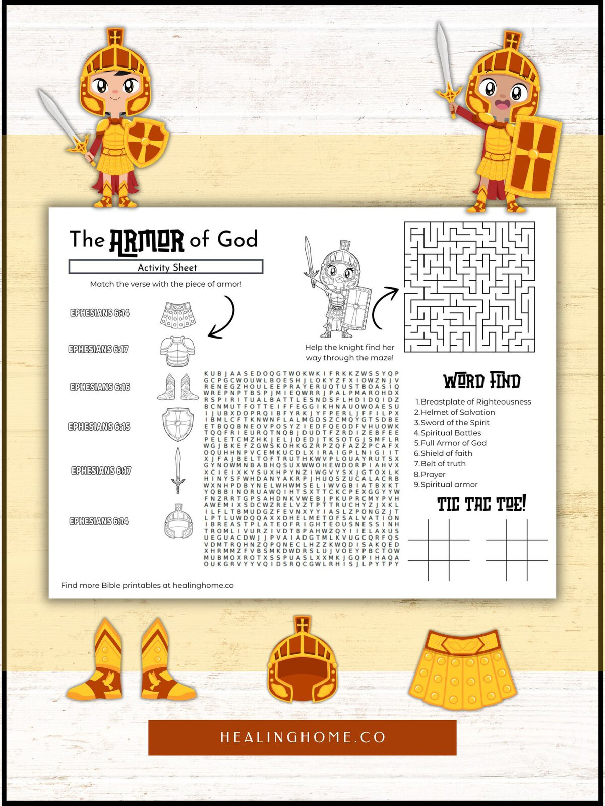 Armor Of God Activity Sheet - Free Download! | Healing Home intended for Free Printable Armor of God Worksheets