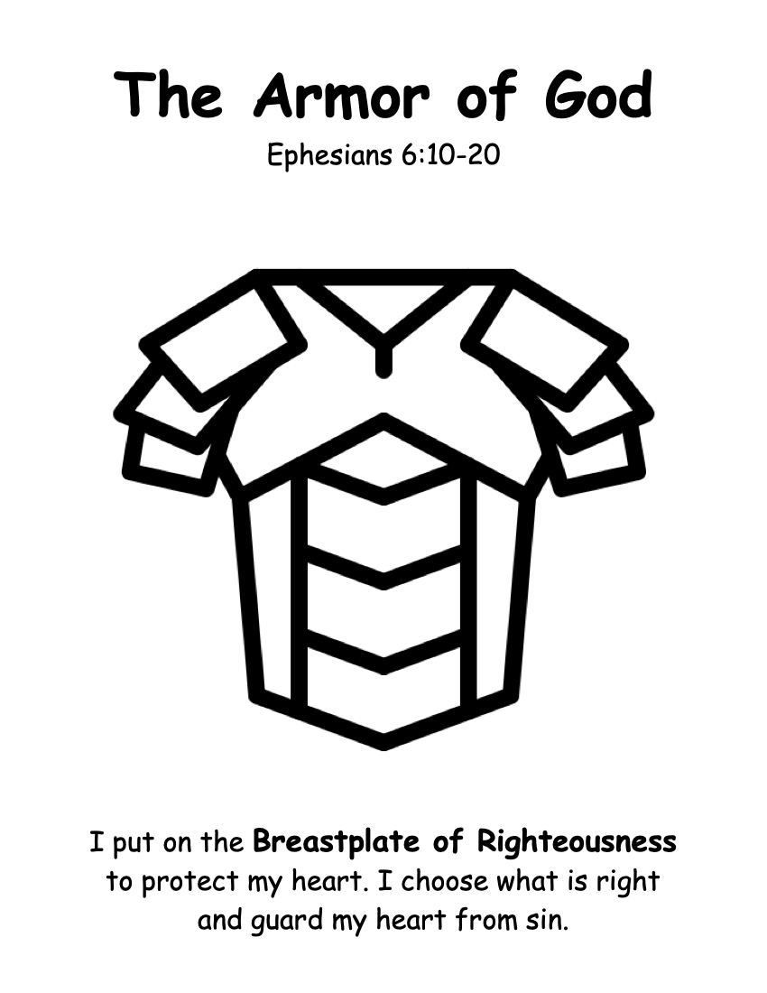 Armor Of God — Victory Kids regarding Printable Breastplate of Righteousness Craft