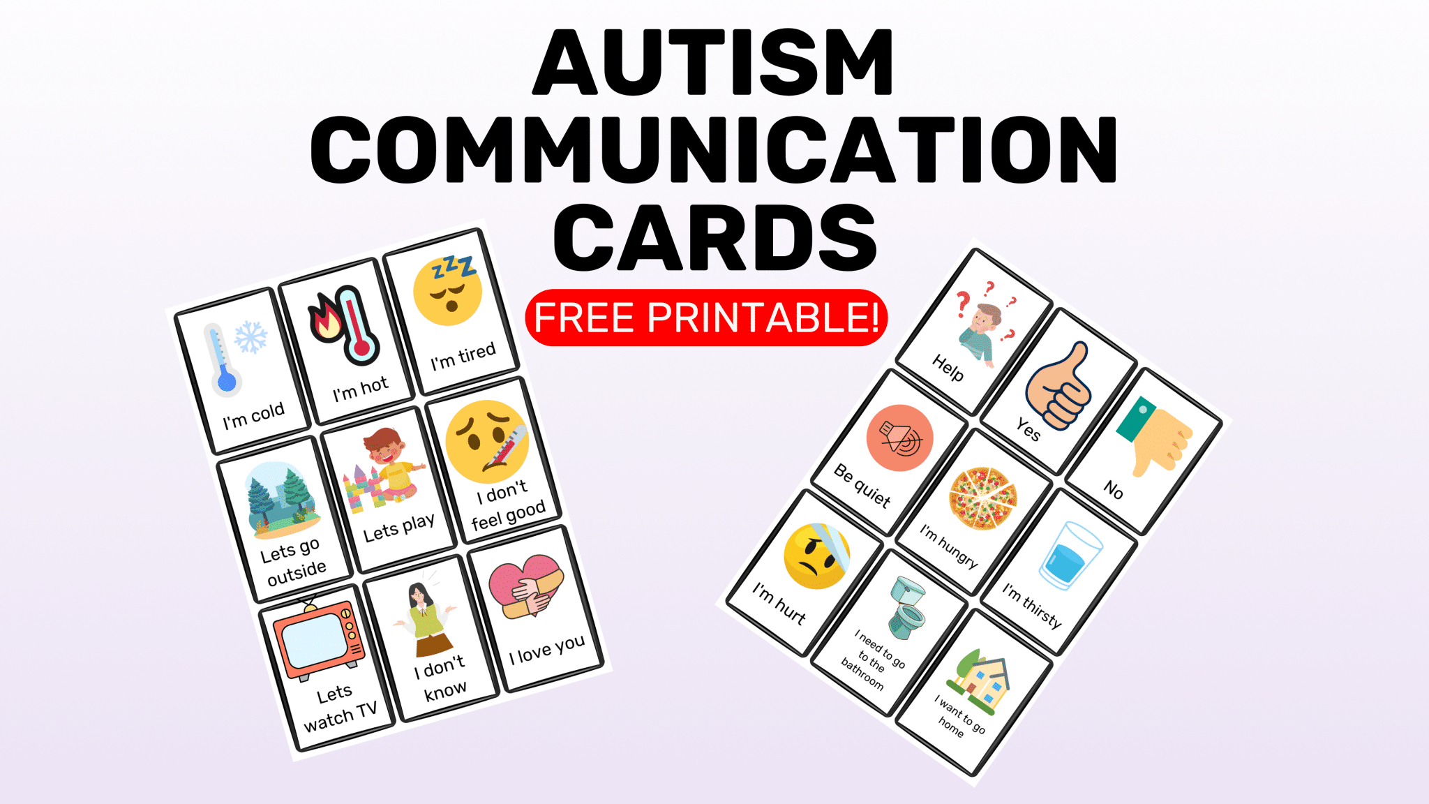 Autism Communication Cards | Free Printable - Goally inside Free Printable Non Verbal Communication Cards
