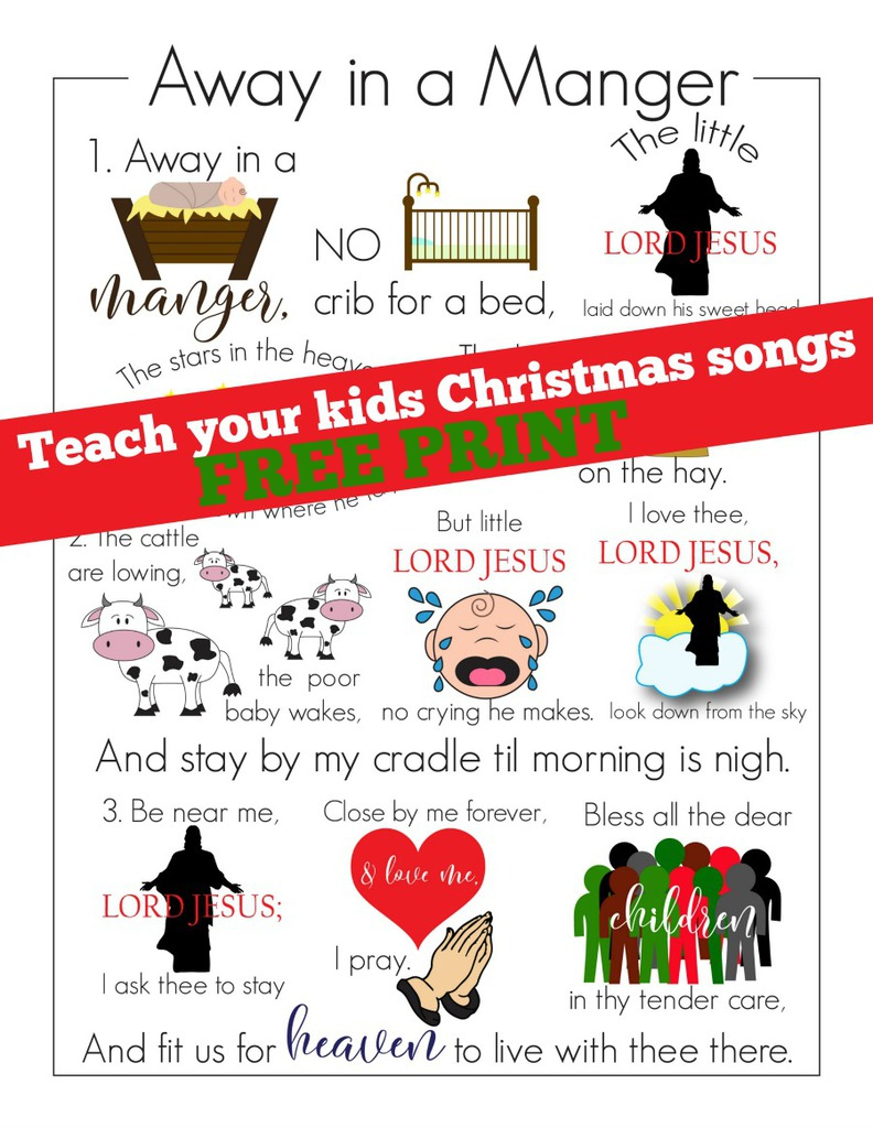 Away In A Manger Print | Capturing Joy With Kristen Duke with regard to Lyrics Away In A Manger Printable