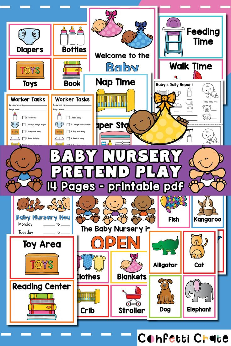 Baby Nursery Pretend Play - Printable Pdf pertaining to Free Dramatic Play Printables