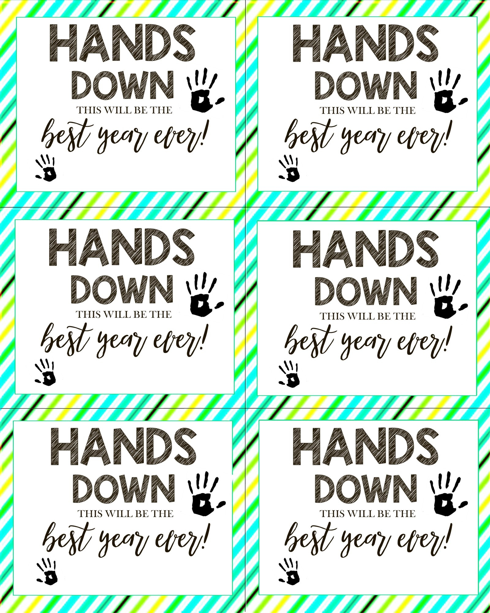 Back To School Teacher Gifts in Free Printable Hands Down Printable Tag