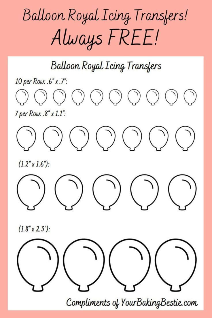 Balloon Royal Icing Transfer Sheet! within Free Printable Royal Icing Transfer Templates