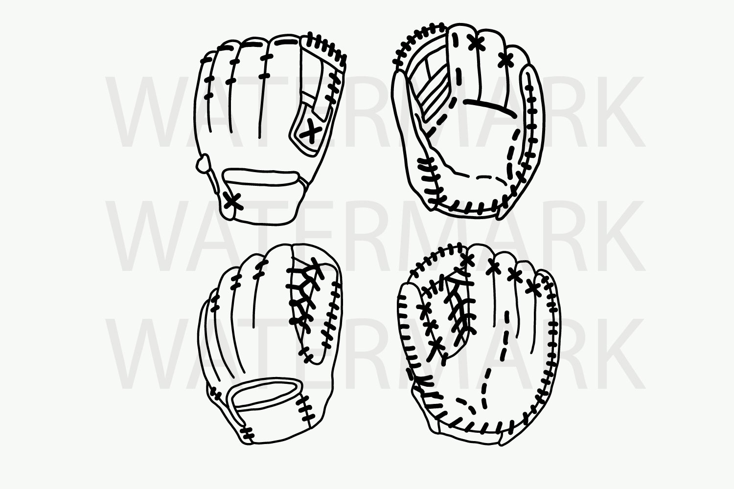 Baseball Gloves - Svg/Jpg/Png Hand Drawing intended for Baseball Glove Template Printable