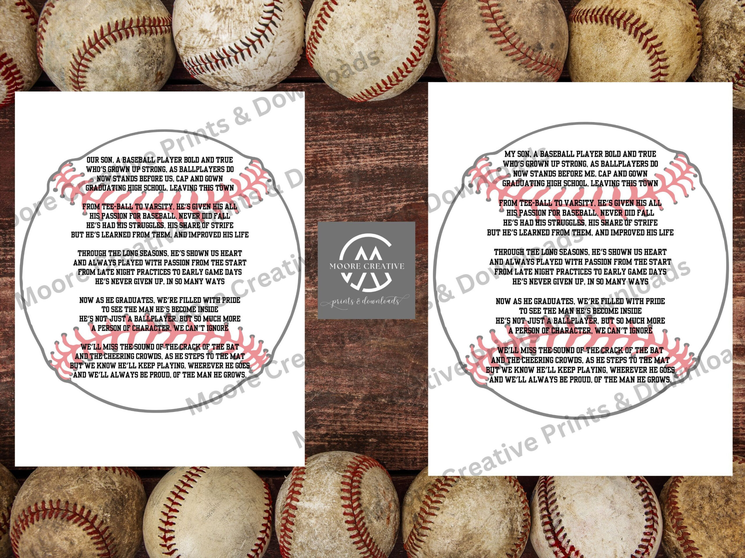 Baseball Graduation Gift | Senior Baseball Gifts | Printables throughout On This Dirt Baseball Poem Free Printable