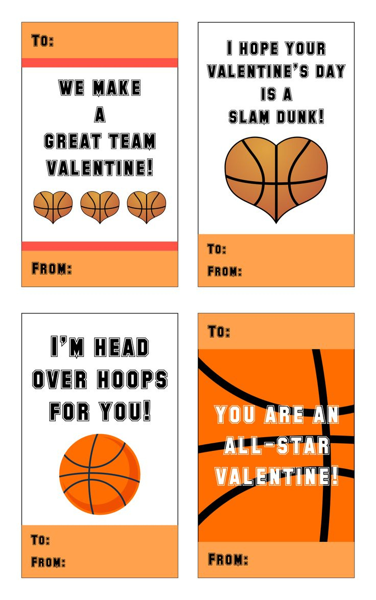 Basketball Valentine - 10 Free Pdf Printables | Printablee for Free Printable Sports Valentines