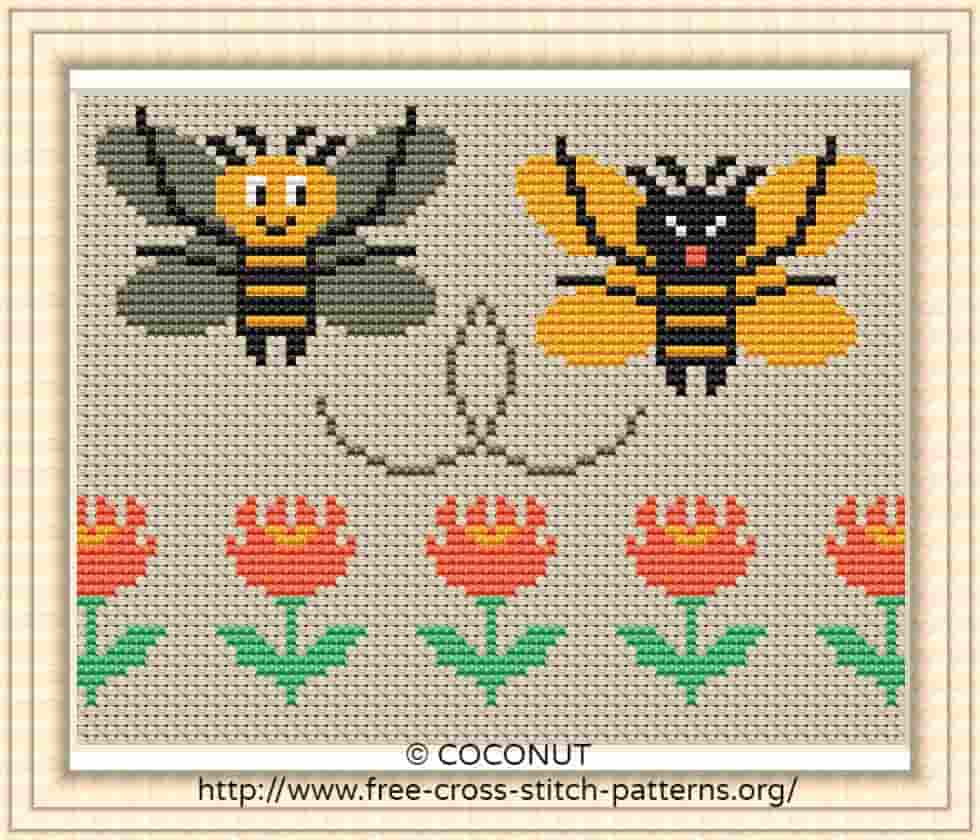 Bee, Free And Easy Printable Cross Stitch Pattern | Free Cross for Free Printable Cross Stitch Charts
