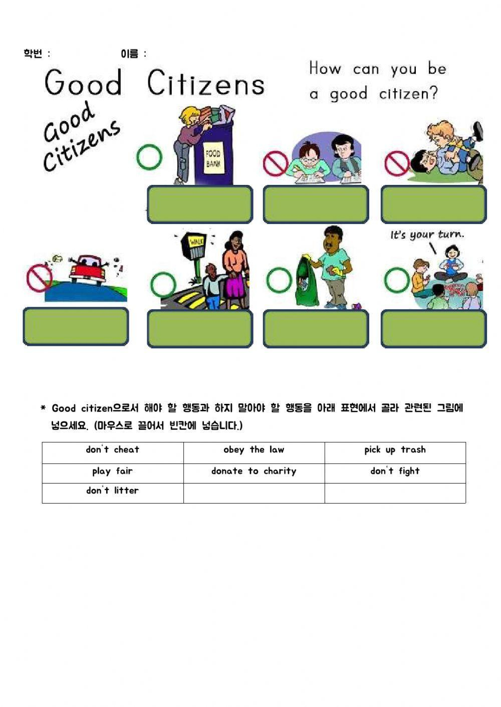 Being A Good Citizen Activity | Live Worksheets - Worksheets Library within Free Printable Worksheets on Being a Good Citizen