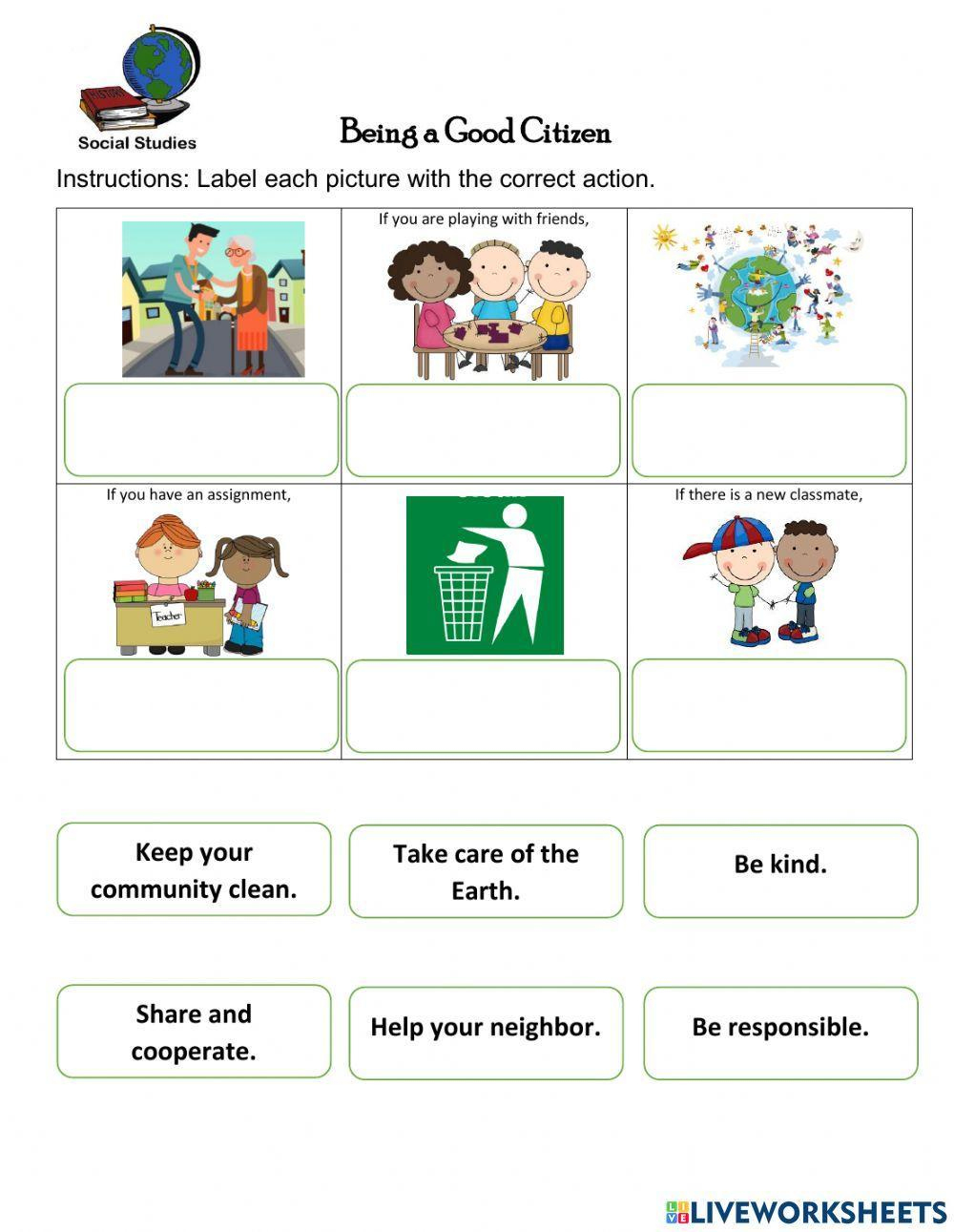 Being A Good Citizen Online Worksheet | Live Worksheets with regard to Free Printable Worksheets On Being A Good Citizen