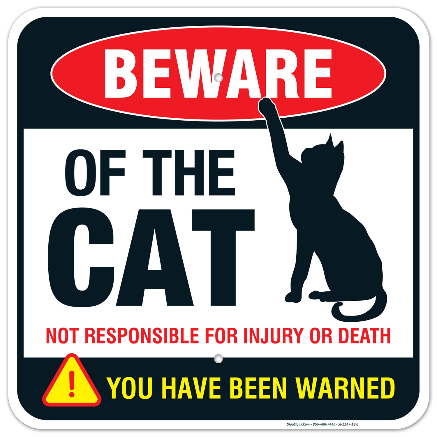 Beware Of Cat Sign, Funny Attack Cat Sign, within Beware Of Cat Sign Printable
