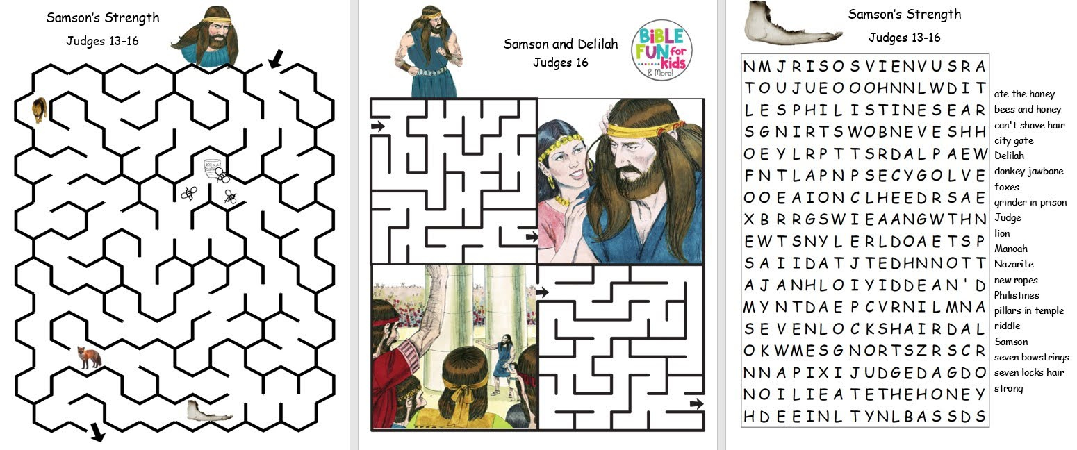 Bible Fun For Kids: Strong Samson pertaining to Samson Craft Free Printable