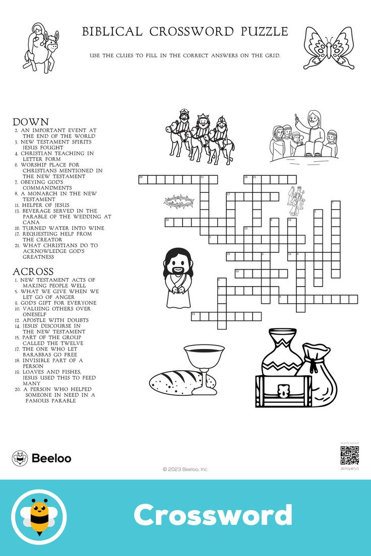Biblical Crossword Puzzle within Free Printable Biblical Crossword Puzzles