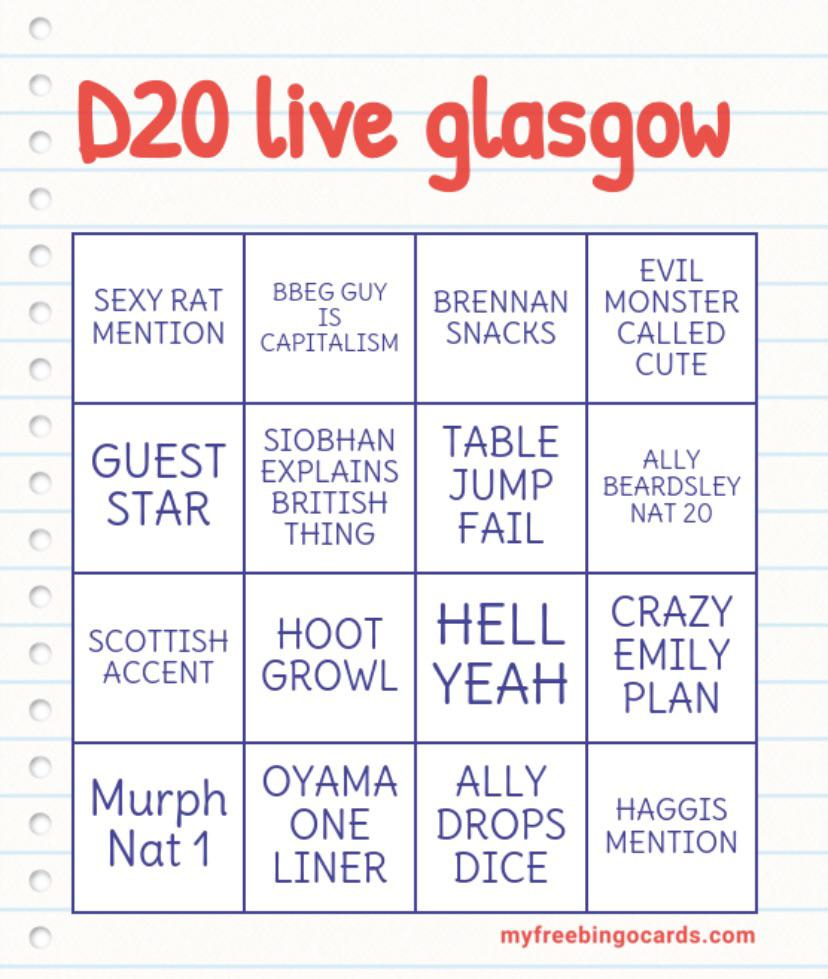 Bingo Board For Tonight&amp;#039;S Show! : R/Dimension20 within Op Live Bingo Card Generator