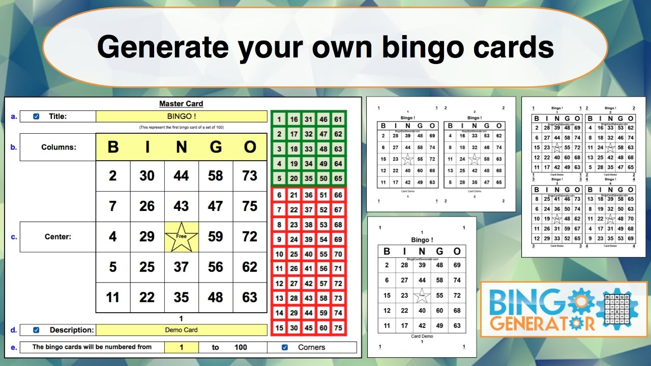 Bingo Card Generator Excel Tutorial with Custom Bingo Card Generator Excel