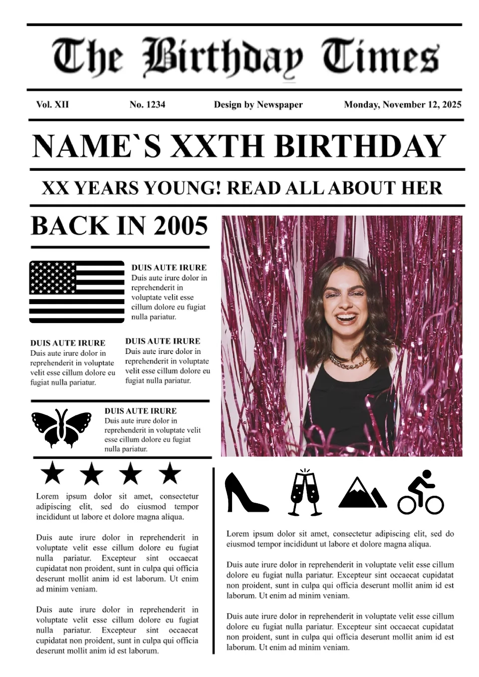 Birthday Newspaper Template | Compatible With Google Docs pertaining to Free Birthday Newspaper Template