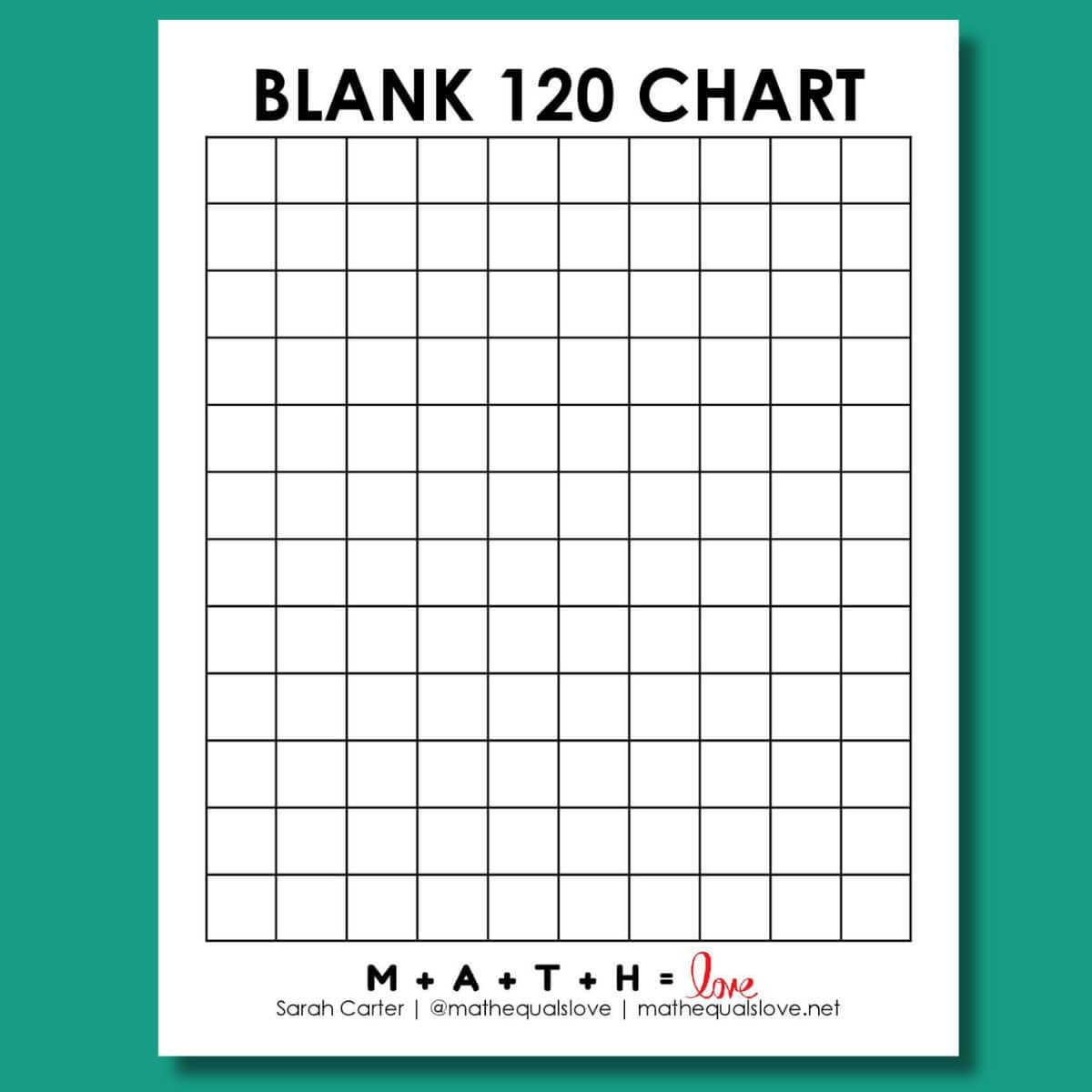 Blank 120 Chart [Free Printable Pdf] pertaining to Blank 120 Chart Printable Free
