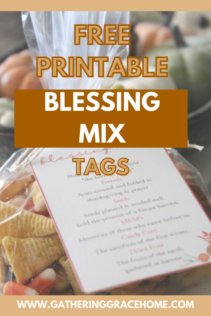 Blessing Mix Snack pertaining to Blessing Mix Free Printable