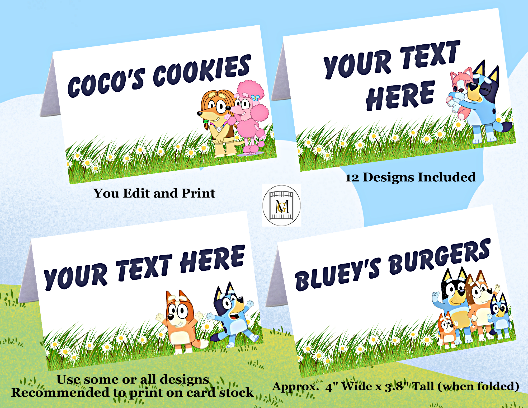 Bluey Birthday Party Food Label-Candy Label-Place Cards/ Editable with Bluey Food Labels Printable