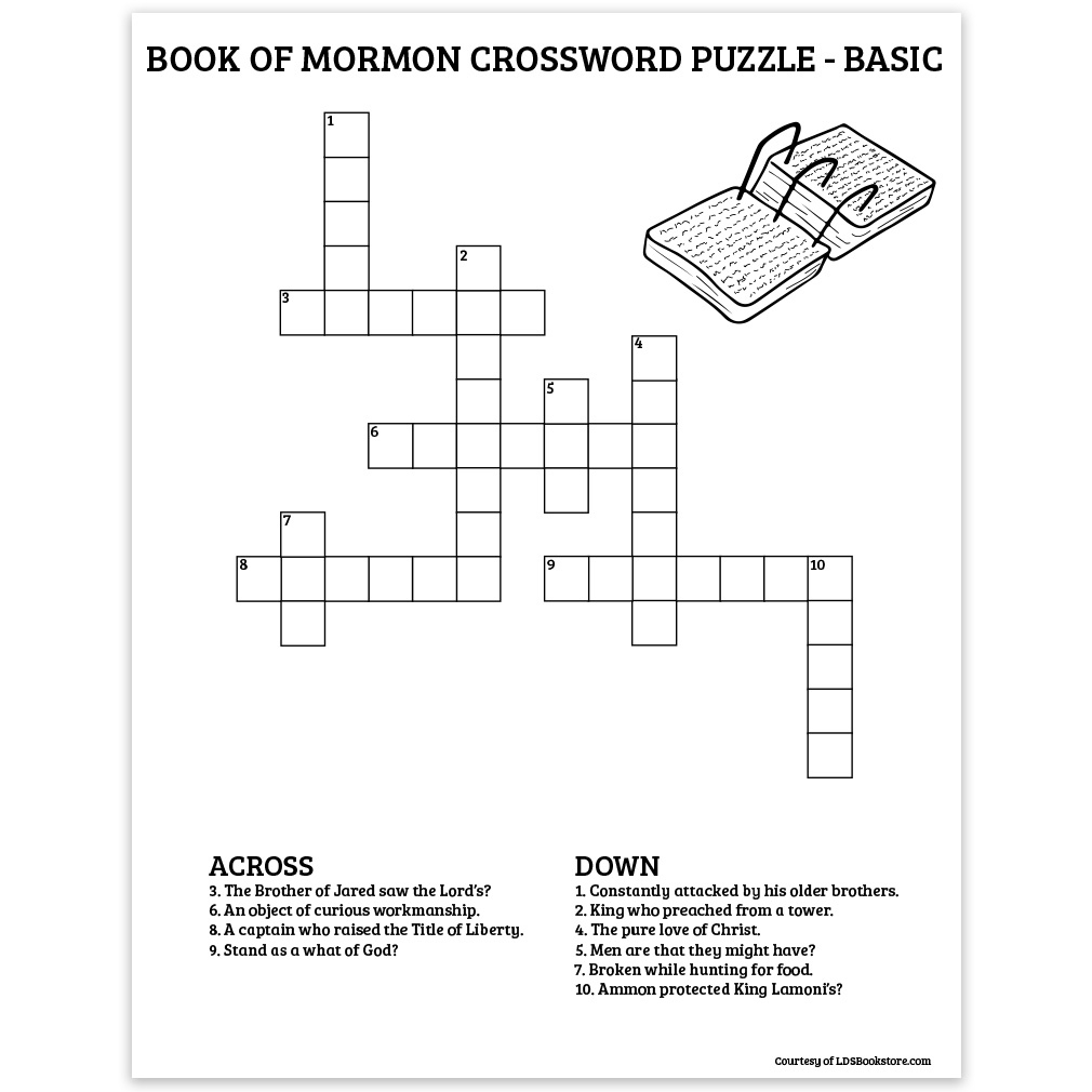 Book Of Mormon Crossword Puzzle - Basic with regard to Lds Crossword Puzzles Printable