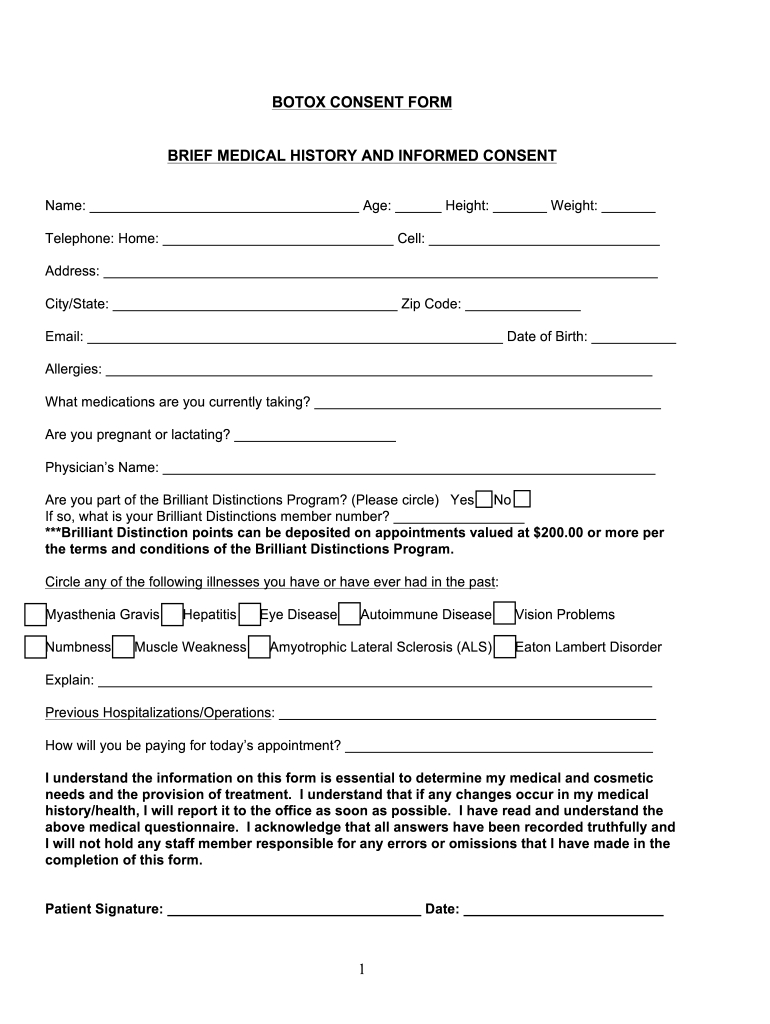Botox Consent Template - Fill Online, Printable, Fillable, Blank within Free Printable Botox Consent Form