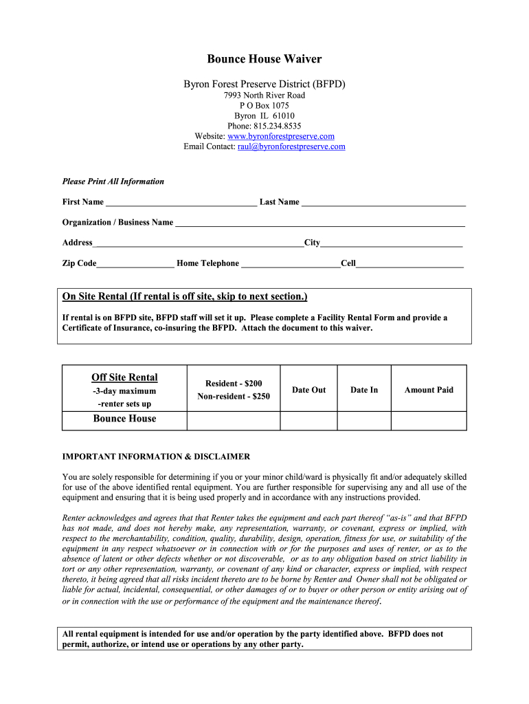 Bounce House Waiver Template Free: Fill Out &amp;amp; Sign Online | Dochub regarding Free Printable Printable Bounce House Waiver Template