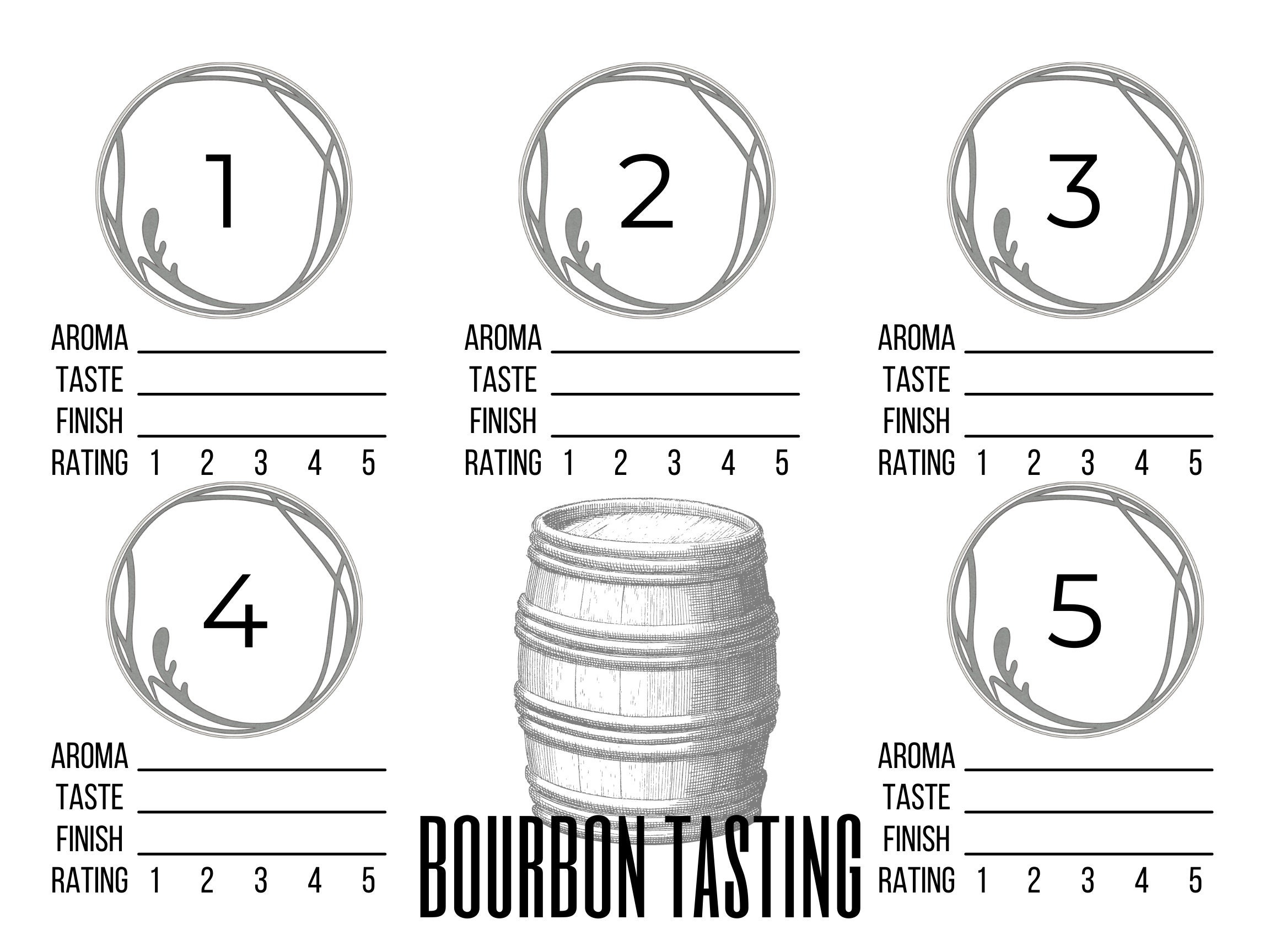 Bourbon | Tasting Mat | Printable | Instant Download - Etsy throughout Free Printable Bourbon Tasting Mat