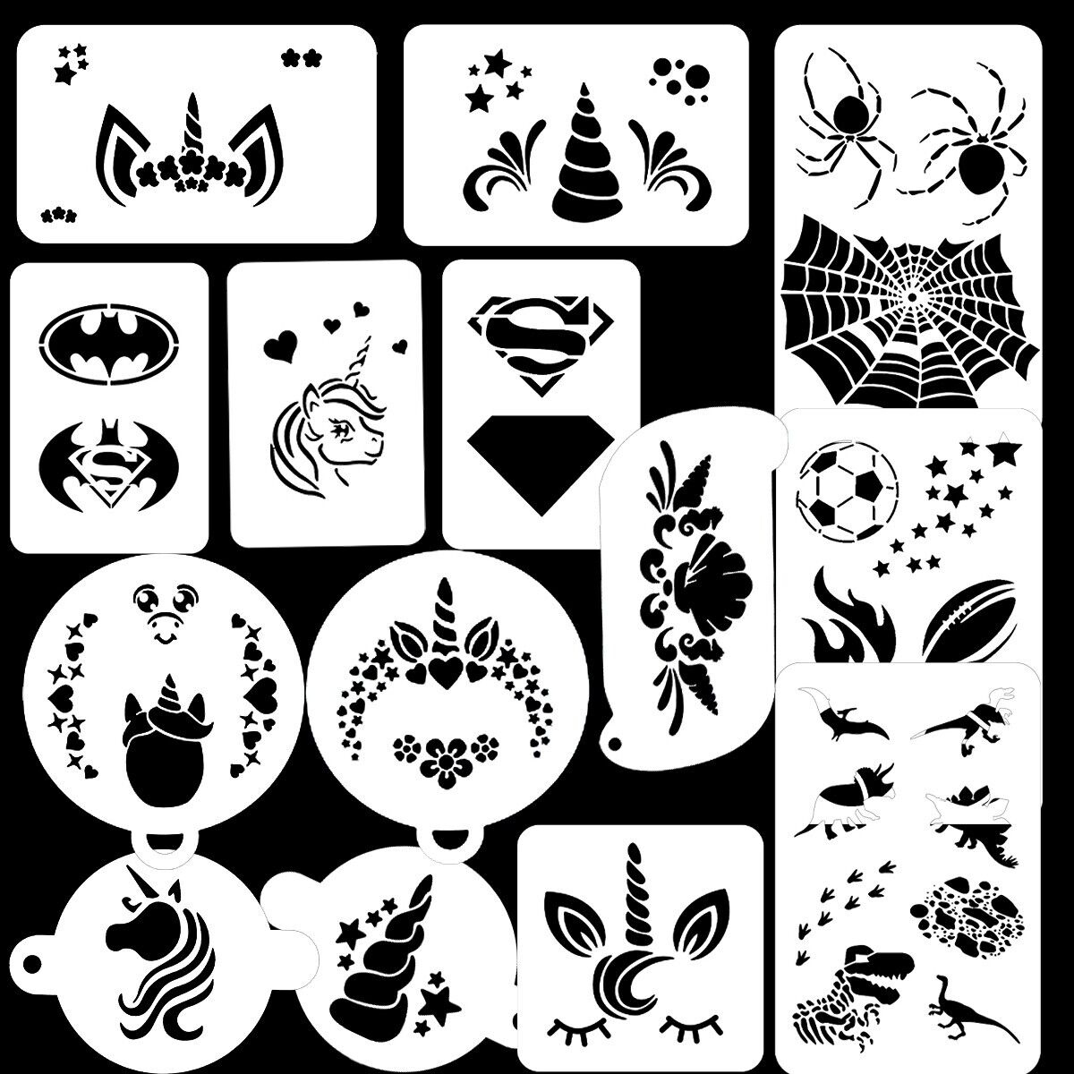 Bowitzki Face Paint Stencils Face Painting Stencils For Kids regarding Face Painting Stencils Printable